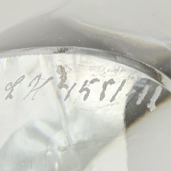 Orrefors Sweden Crystal Lotus Bowl Signed LH 1561/11 Lars Hellsten 9.5” MCM VTG - Picture 5 of 12